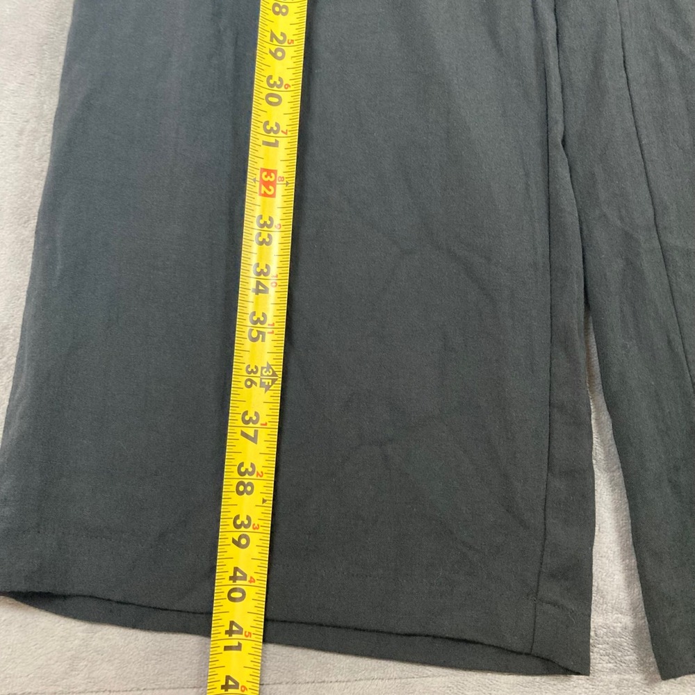 Halara Wide Leg Pleated Trousers black High Waisted Pants Size M Regular - Picture 6 of 7